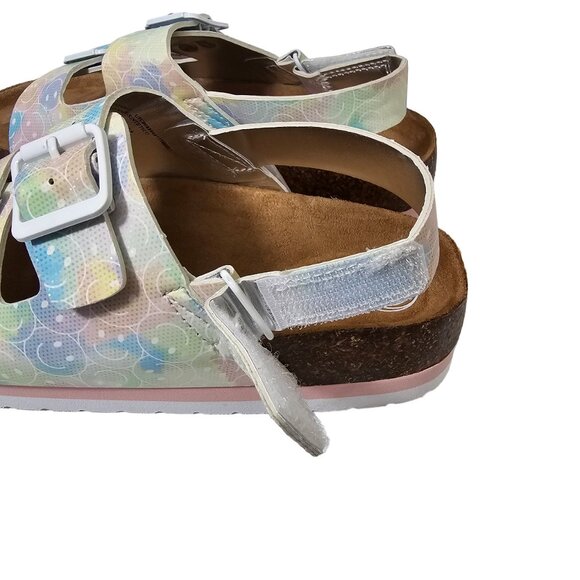 Girls Platform Comfort Cork Adjustable Sandals Size 4 & 5 Classic Dual Strap - Picture 8 of 10
